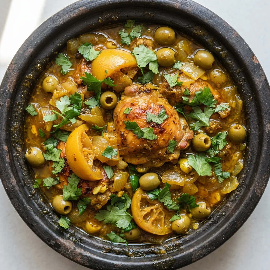 Moroccan Chicken Tagine with Preserved Lemon & Olives