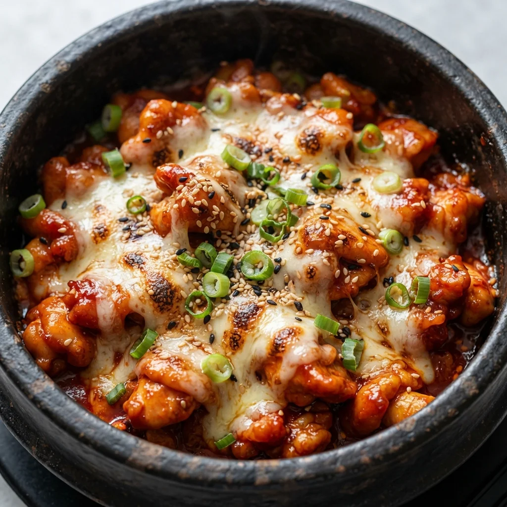 Korean Cheese Buldak (Spicy Fire Chicken)