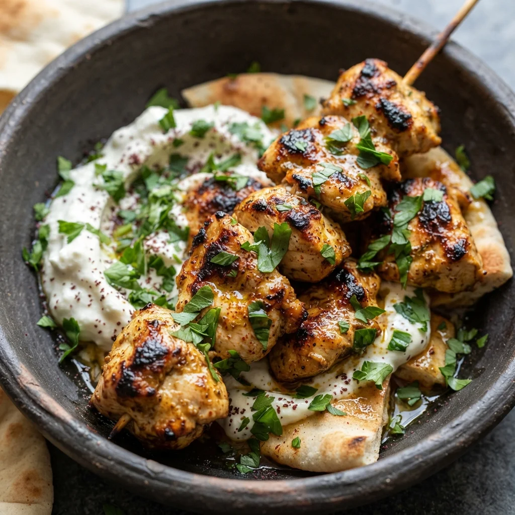 Lebanese Garlic Chicken Shish Tawook