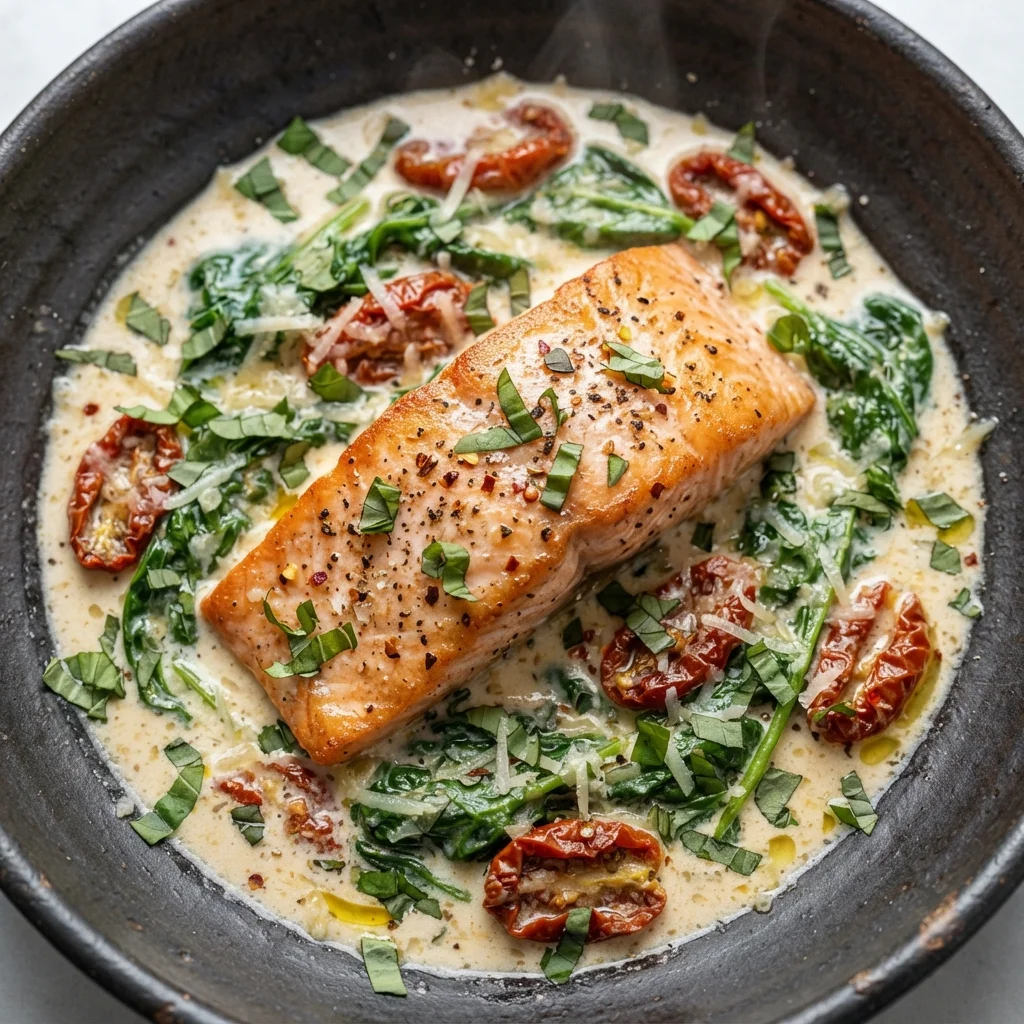Italian Creamy Tuscan Sun-Dried Tomato Salmon