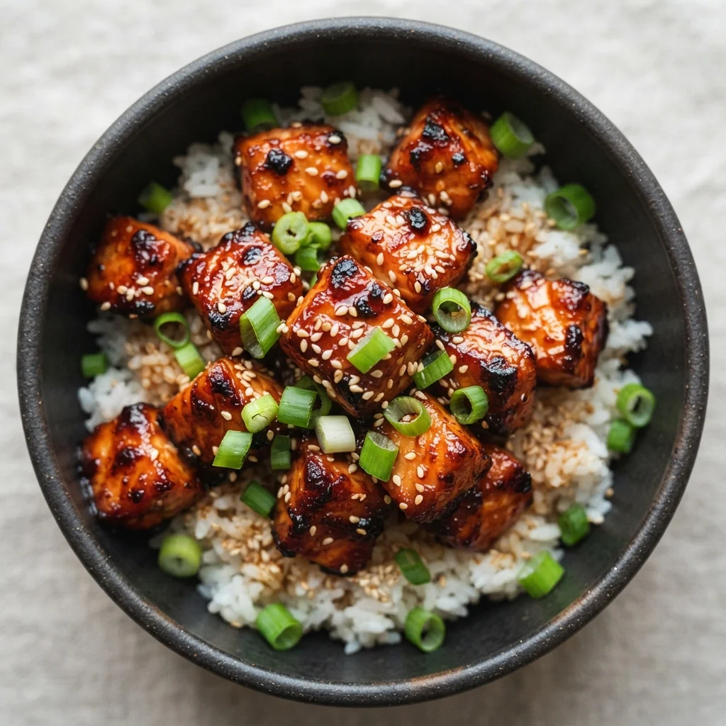 Sticky Gochujang Salmon Bites