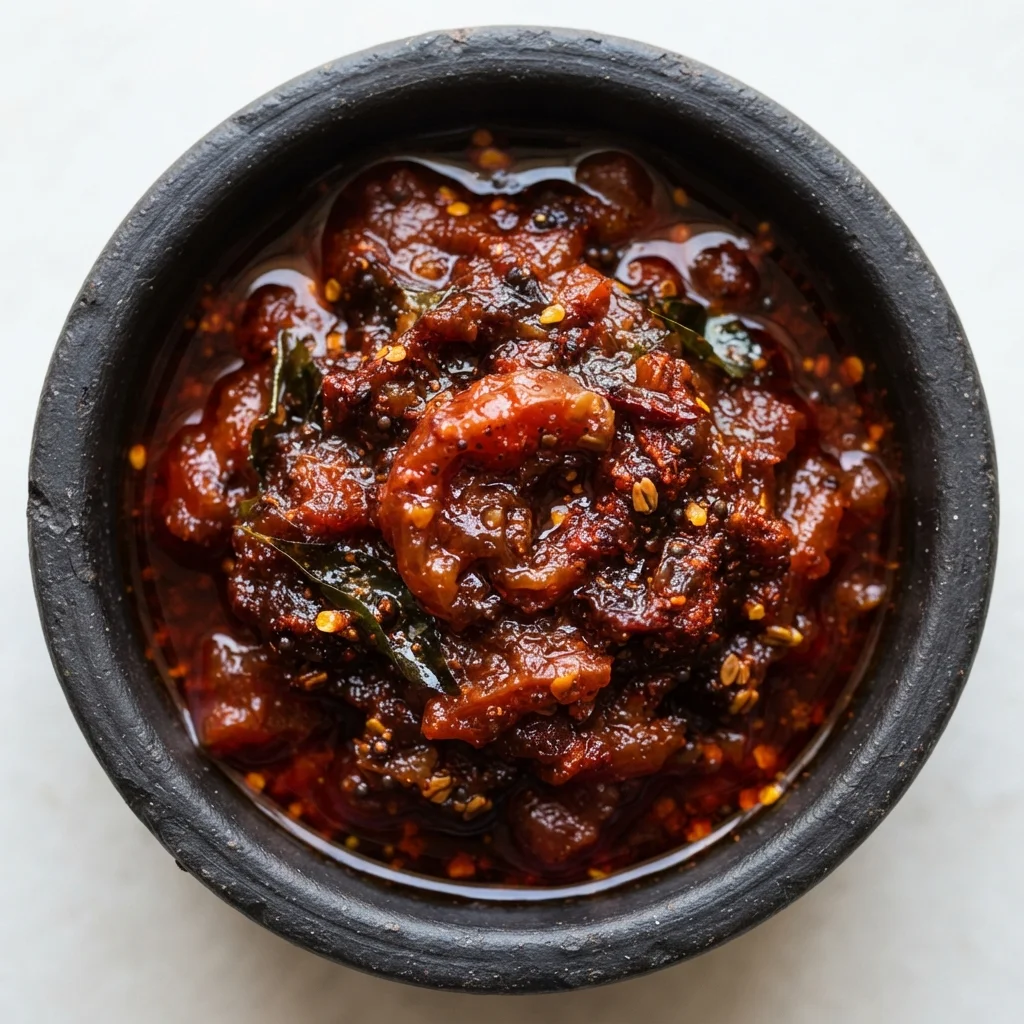 Tomato pickle (Thakkali oorugai)