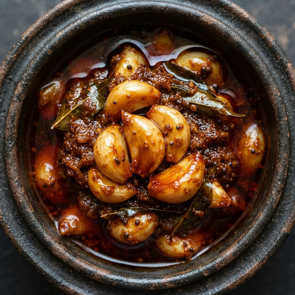 Garlic pickle (Poondu oorugai)